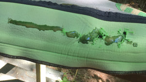 Never use Aquaseal FD (the clear stuff) to repair your spray skirt