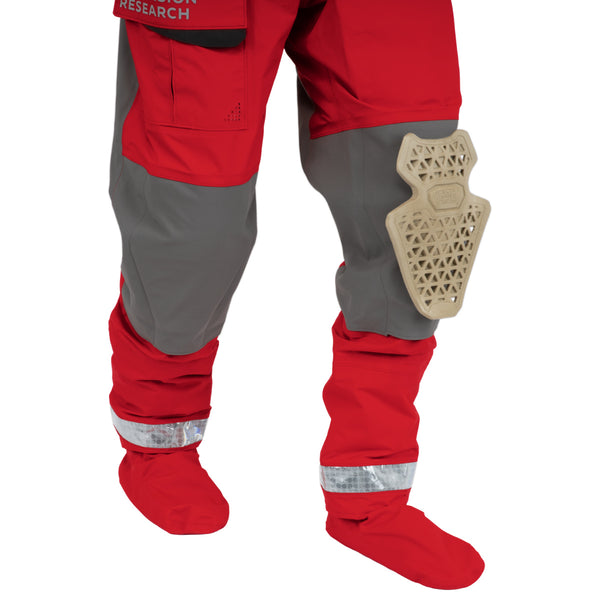 Immersion Research Operator SAR Dry Suit in Showtime Red with D30 Knee Pads