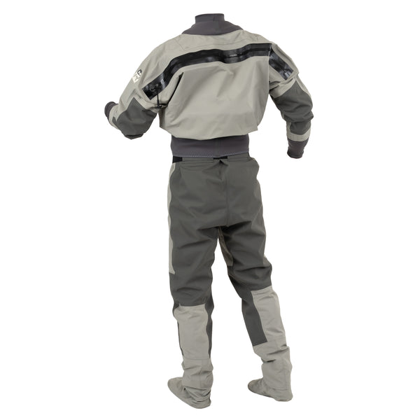immersion Research 7Figure Dry Suit in Lunar Dust Gray Rear View