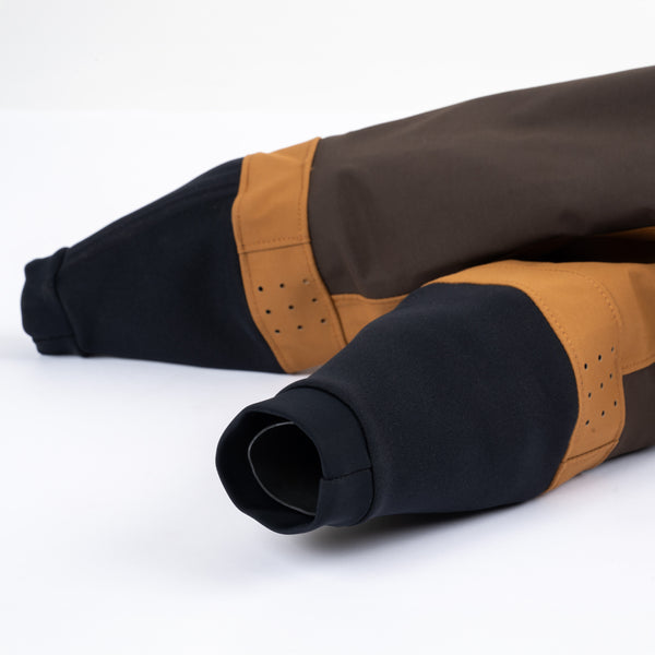 Immersion Research Devil's Club Dry Suit in Wood Thrush Brown Wrist Cuff View