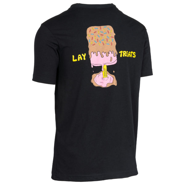 Immersion Research black T Shirt with the words "lay treats" and an ice cream popsicle graphic