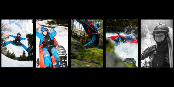 5 individual portraits of jeremy nash in Immersion Research dry suits.