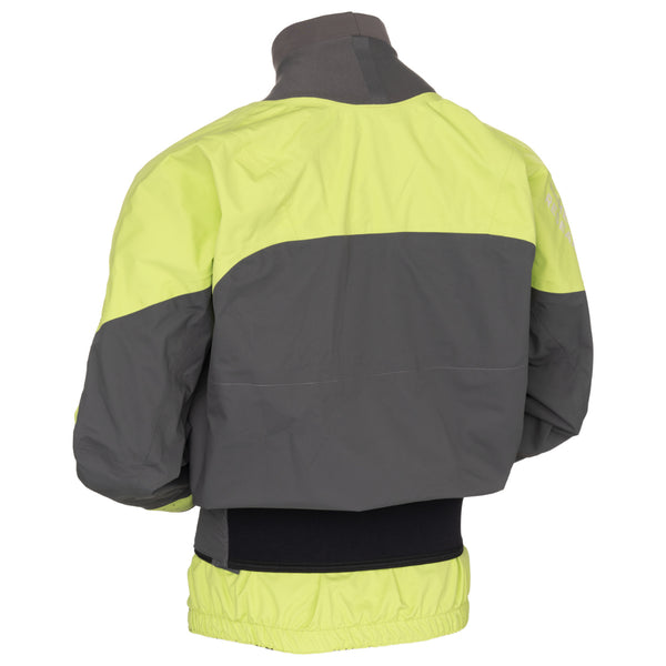 Back of Immersion Research Long Sleeve Rival Paddle Jacket Light Green and Gray