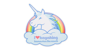 Immersion Research Unicorn I love Kayaking sticker