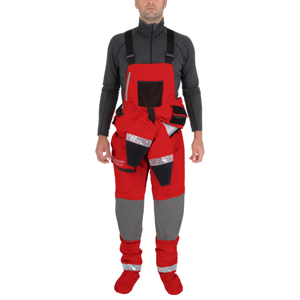 Immersion Research Operator SAR Dry Suit in Showtime Red with Internal Bibs