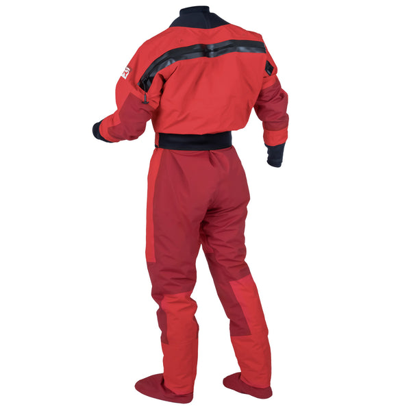 Devil's Club Dry Suit in Molten Lava back of suit