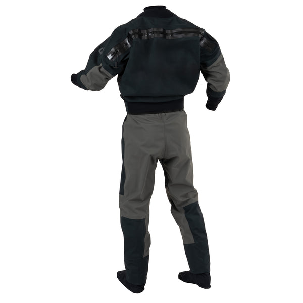 Immersion Research Devil's Club Dry Suit in Blackbird Black Rear View