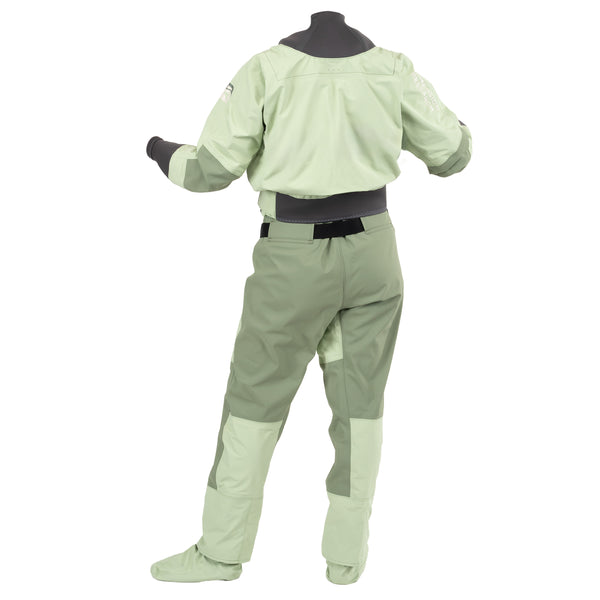 Immersion Research Aphrodite Dry Suit in Pistachio Green Rear View