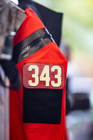 South Carolina Task Force 1 patch on the arm of an Immersion Research search and rescue dry suit.