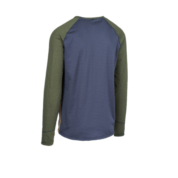 Immersion Research Crew Neck Baseline Long Sleeve Shirt Gray/Tan/Green