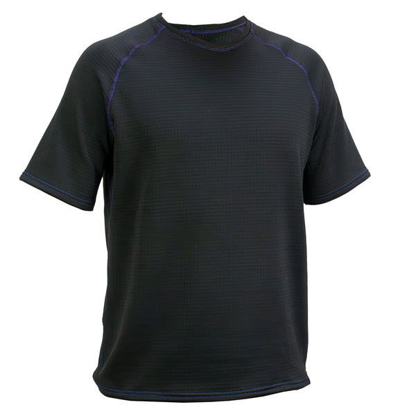 Immersion Research Short Sleeve Baseline Technical Shirt Black with Purple Stitching