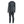 A dark gray full-body suit shown from the back, featuring long sleeves and integrated leg warmers, displayed on a clean white background.