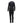 A black full-body fleece suit with long sleeves and long pants, featuring a contrasting neoprene neck panel displayed on a solid white background.