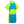 Color-blocked poncho with green and blue sections on a white background