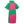 Green and pink poncho with a hood on a white background