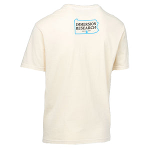 White t-shirt with 'Immersion Research' logo on a white background