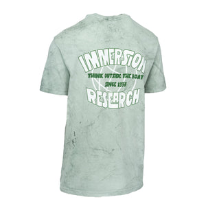 Light green t-shirt with text on a white background