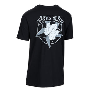 Black -shirt with Devil's Club written on the back