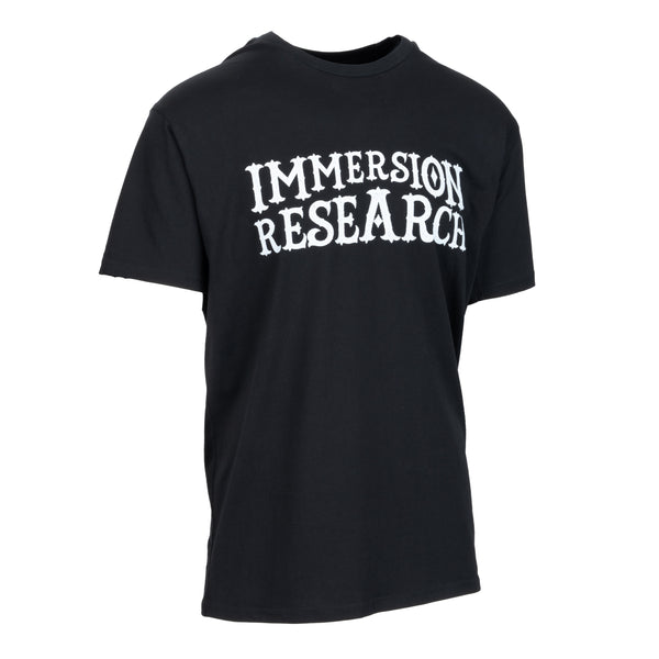 Black t-shirt with Immersion Research written on front