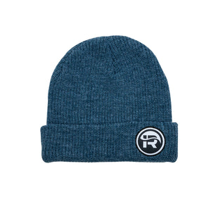 Slate Blue Knit Immersion Research Beanie with rolled cuff 