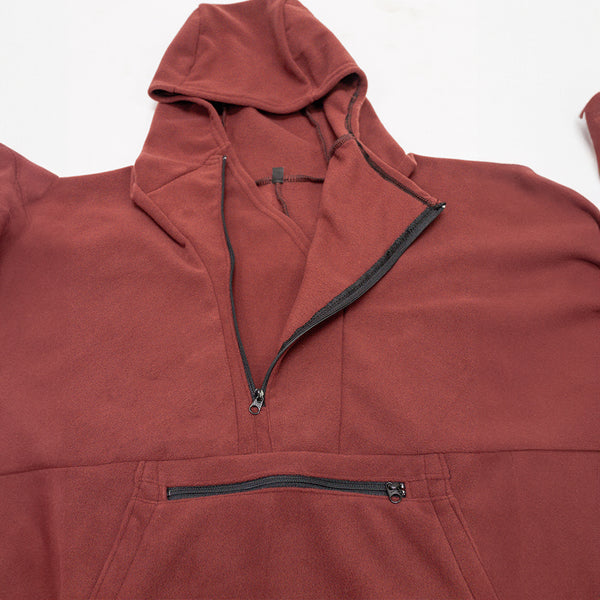 Immersion Research Wind Pro™ Fleece Anorak in Burgundy with Zip and Hood