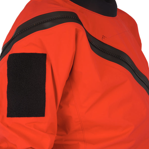 Immersion Research Operator SAR Dry Suit in Showtime Red with Right Sleeve ID Patch