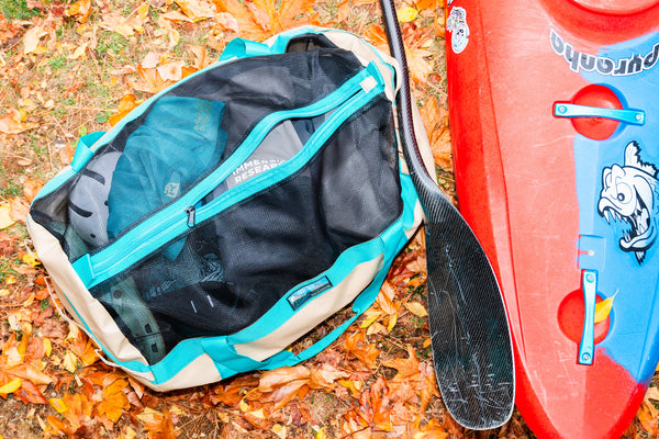 World Class Gear Bag made by Immersion Research at the river takeout.