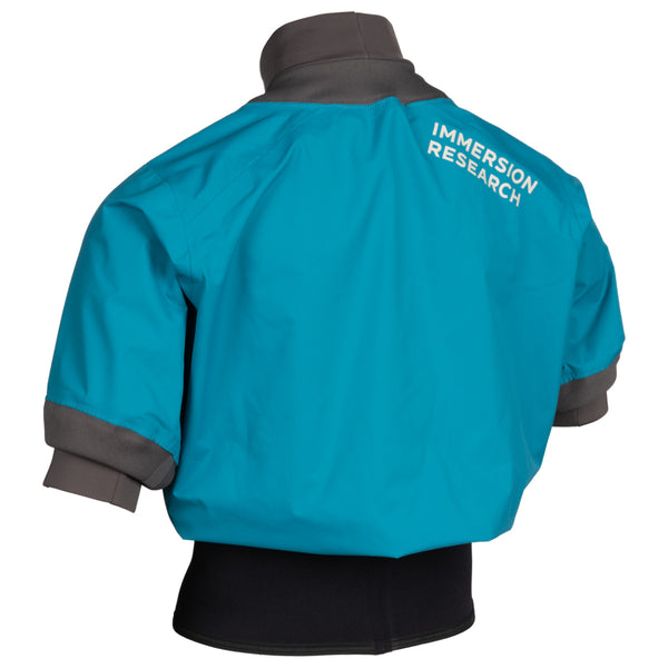 Back of Immersion Research Short Sleeve Nano Jacket Blue