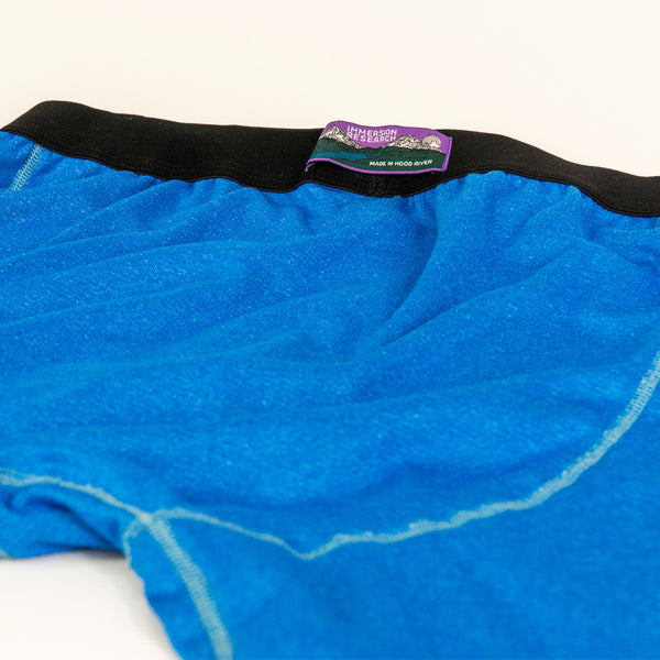Power Wool Fleece Underwear Gecko Blue waist band and woven label close up