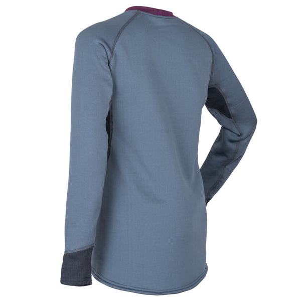 Back of Immersion Research Women's Polartec Susitna Fleece Pullover Blue/Maroon/Black