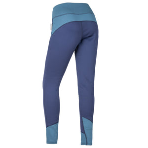 Back of Immersion Research Women's Polartec Fleece Susitna Base Layer Pants Blue/Light Blue