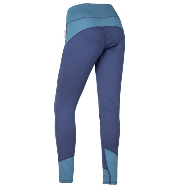 Back of Immersion Research Women's Polartec Fleece Susitna Base Layer Pants Blue/Light Blue